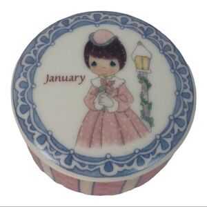 Precious Moments January porcelain covered box